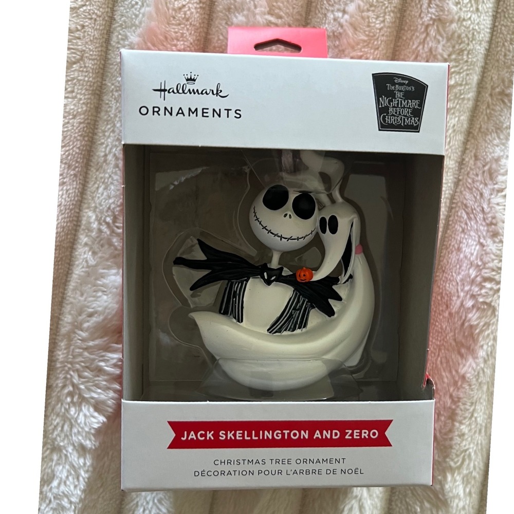 Hallmark The Nightmare‎ Before Christmas Jack Skellington and Zero Ornament NIB